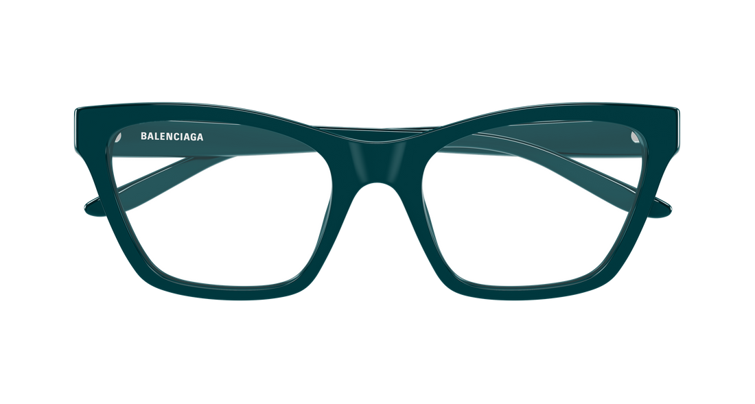 Occhiali da vista balenciaga bb0440o 009 verde cat eye femenino taglia 56mm - Vista dettagliata