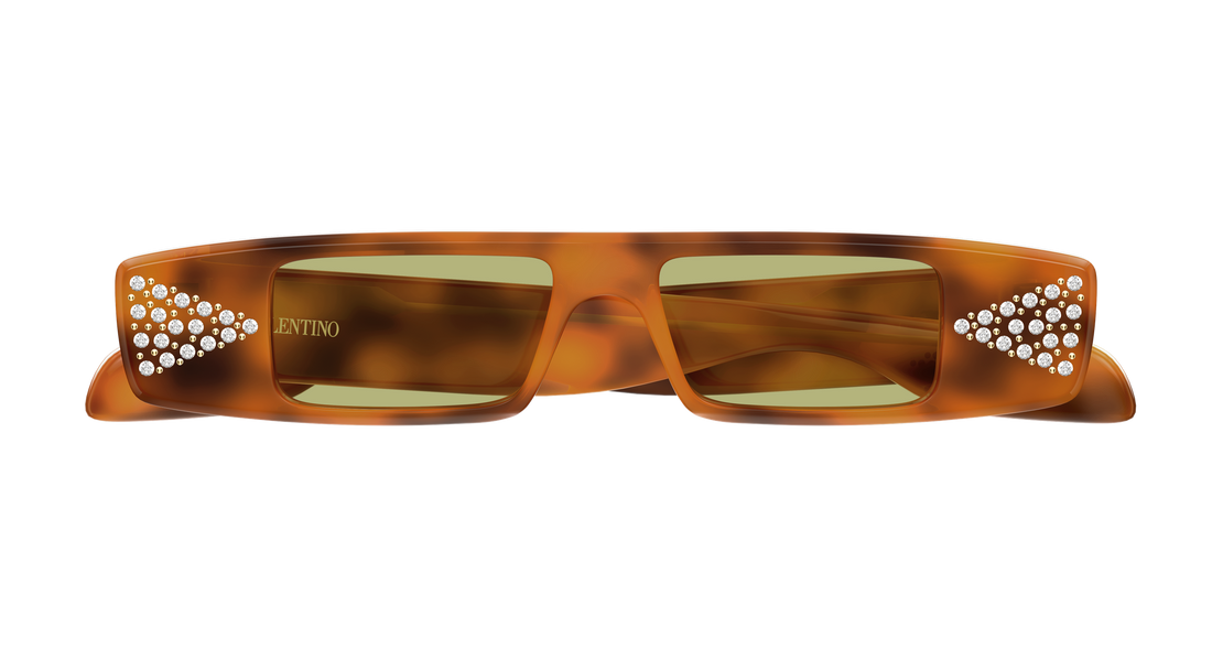 Sunglasses valentino vg0043s 003 havana rectangular / squared unisex size 45mm - Detailed view