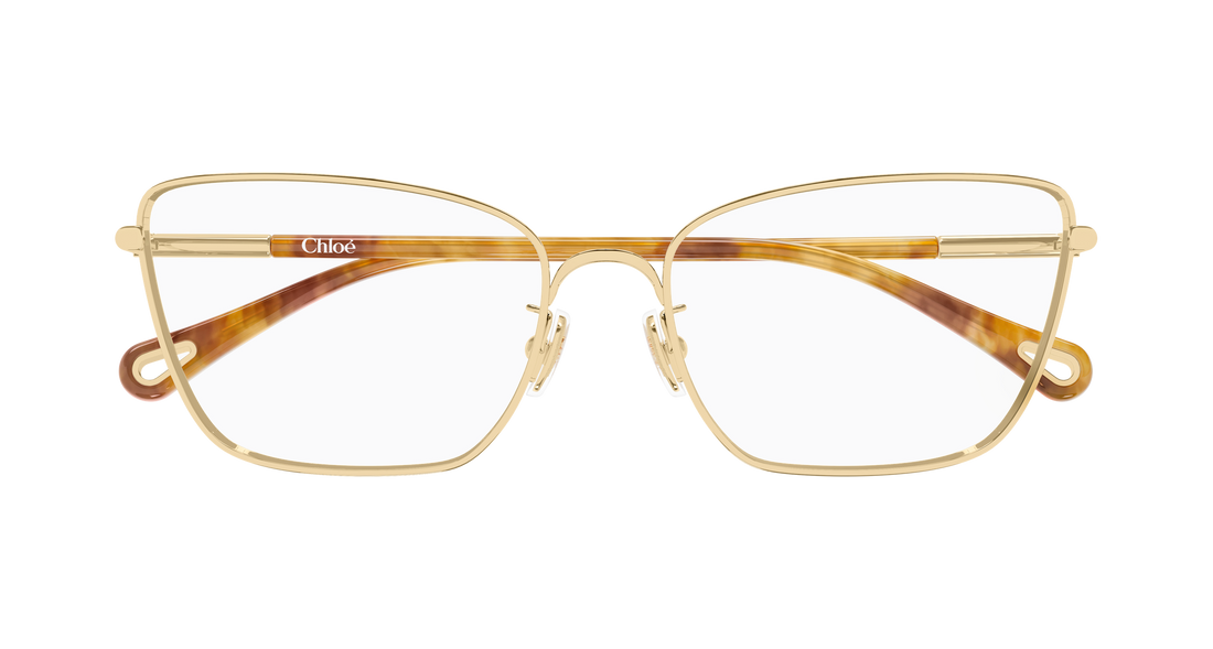 Óculos graduados chloé ch0403o 004 dorado cat eye femenino tamanho 57mm - Vista de detalhe