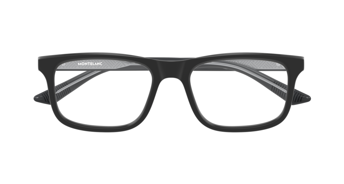 Óculos graduados montblanc mb0457o 007 negro rectangular / squared masculino tamanho 57mm - Vista de detalhe