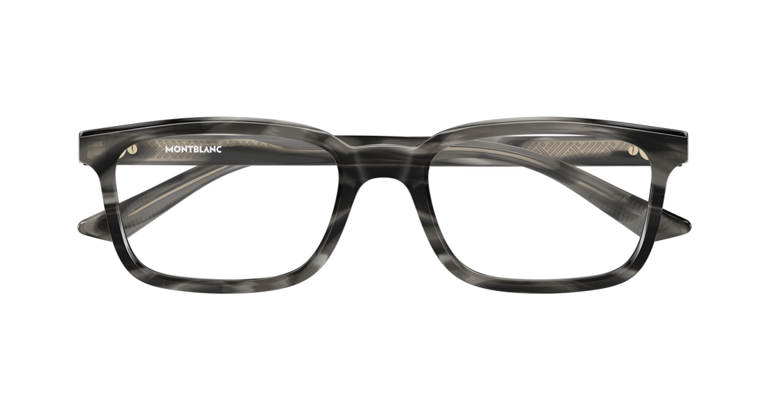 Óculos graduados montblanc mb0458ol 004 gris rectangular / squared masculino tamanho 55mm - Vista de detalhe