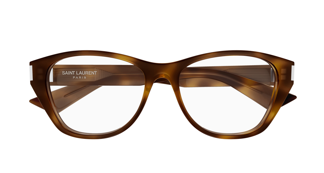 Óculos graduados saint laurent sl 929 002 havana cat eye femenino tamanho 55mm - Vista de detalhe