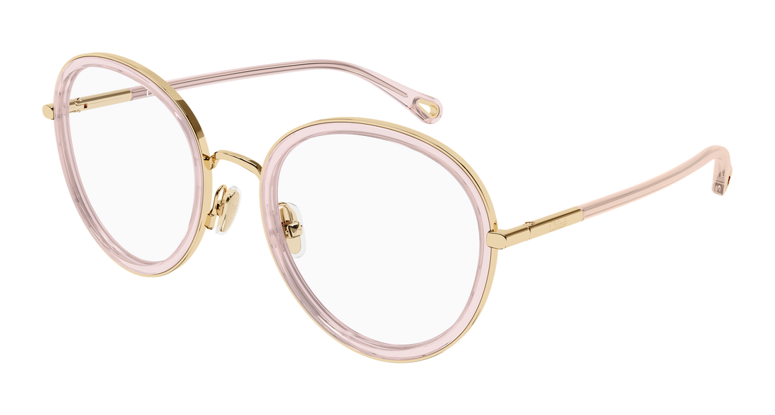Glasögon chloé ch0374o 005 dorado round/oval/panthos femenino storlek 53mm - Huvudvy