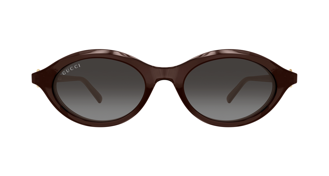 Óculos de sol gucci gg2215s 005 marron round/oval/panthos femenino tamanho 51mm - Vista de detalhe