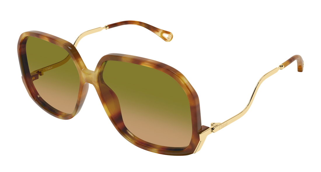 Solglasögon chloé ch0404s 002 havana geometrical/directional femenino storlek 60mm - Huvudvy
