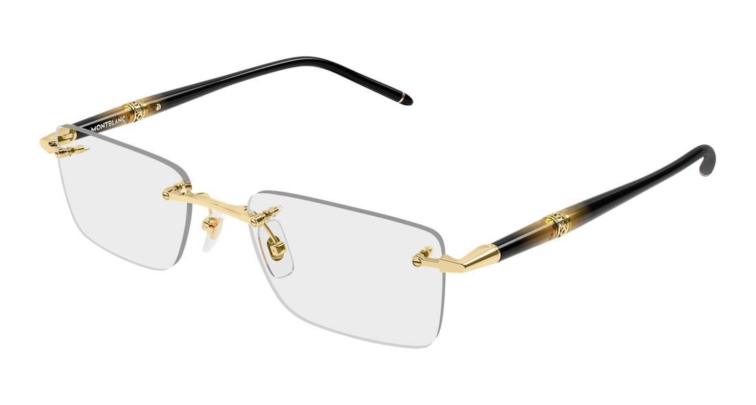 Glasögon montblanc mb0536o 003 dorado rectangular / squared masculino storlek 54mm - Huvudvy