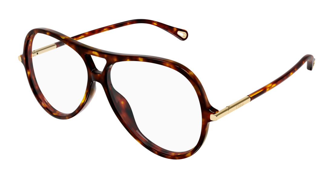 Óculos graduados chloé ch0398o 002 havana round/oval/panthos femenino tamanho 59mm - Vista principal