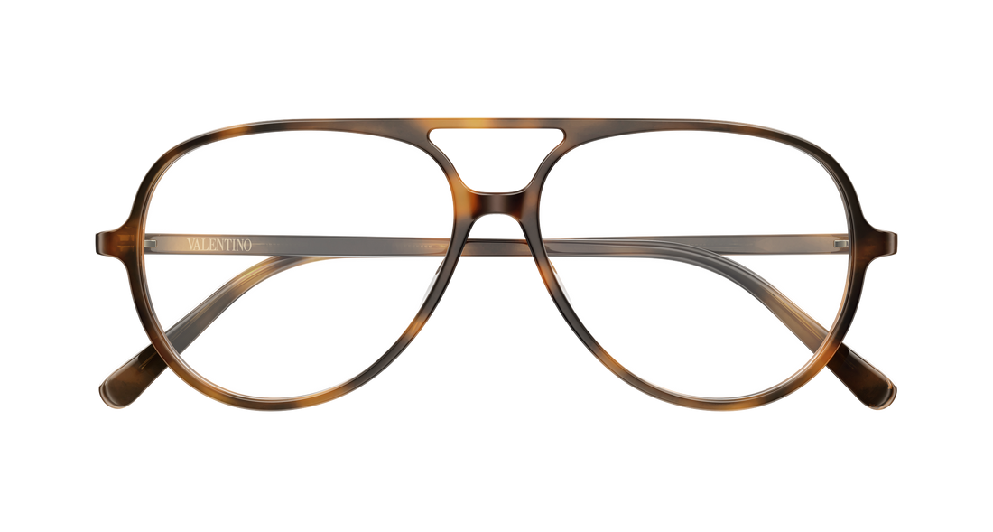 Occhiali da vista valentino vg0023o 003 havana round/oval/panthos femenino taglia 56mm - Vista dettagliata