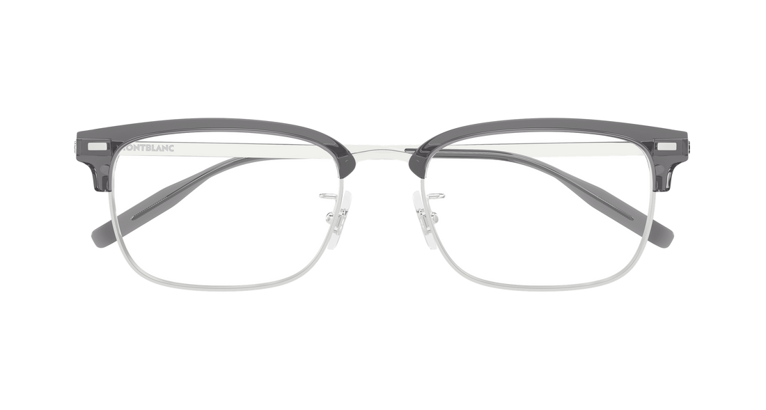 Occhiali da vista montblanc mb0493oj 004 plateado rectangular / squared masculino taglia 55mm - Vista dettagliata