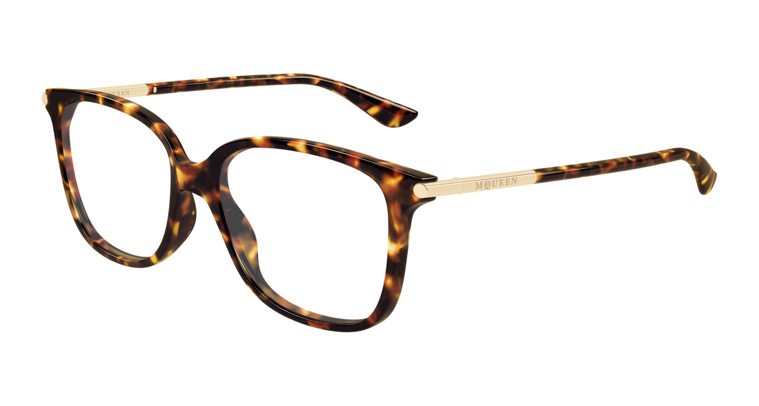 Brillen alexander mcqueen am0554o 007 havana cat eye femenino größe 53mm - Hauptansicht
