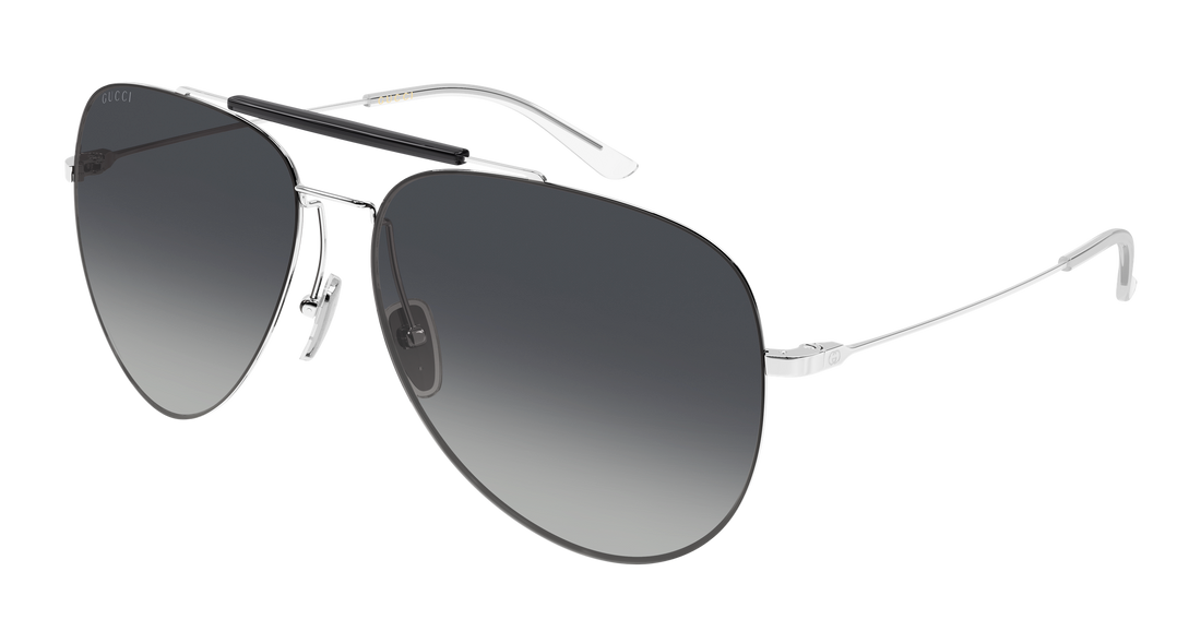 Óculos de sol gucci gg2255s 002 plateado pilot/navigator masculino tamanho 60mm - Vista principal