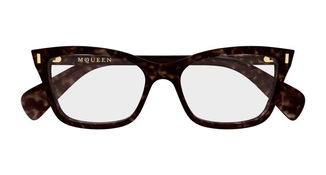 Gafas graduadas alexander mcqueen am0584o 006 havana cat eye femenino talla 54mm - Vista de detalle
