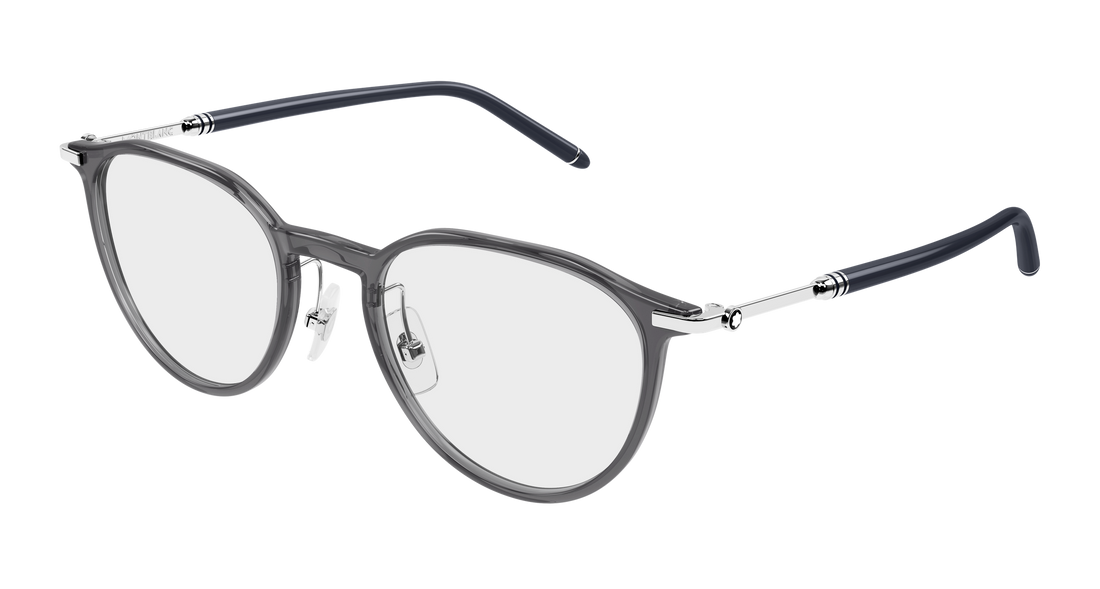 Óculos graduados montblanc mb0524o 002 gris round/oval/panthos masculino tamanho 51mm - Vista principal