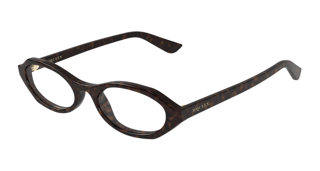 Brillen alexander mcqueen am0559o 002 havana round/oval/panthos femenino größe 51mm - Hauptansicht
