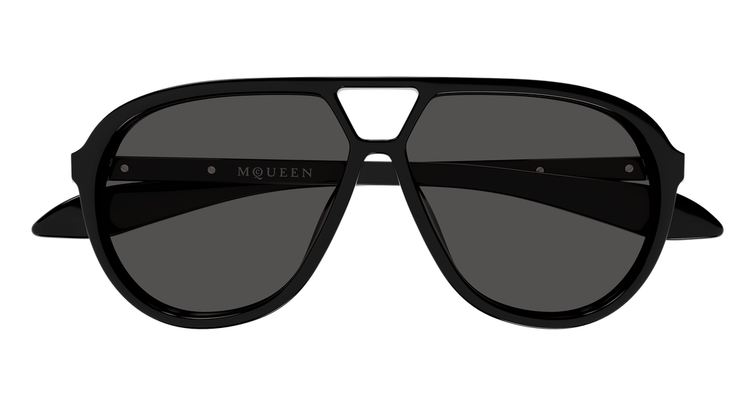 Óculos de sol alexander mcqueen am0586s 001 negro pilot/navigator unisex tamanho 59mm - Vista de detalhe