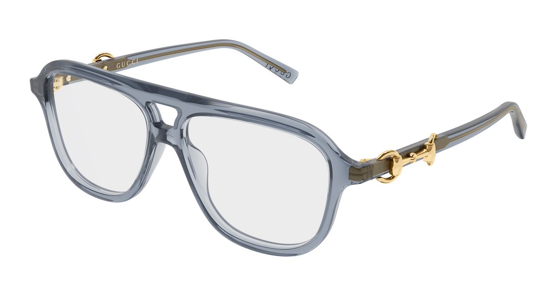 Óculos graduados gucci gg2216o 003 gris pilot/navigator femenino tamanho 55mm - Vista principal