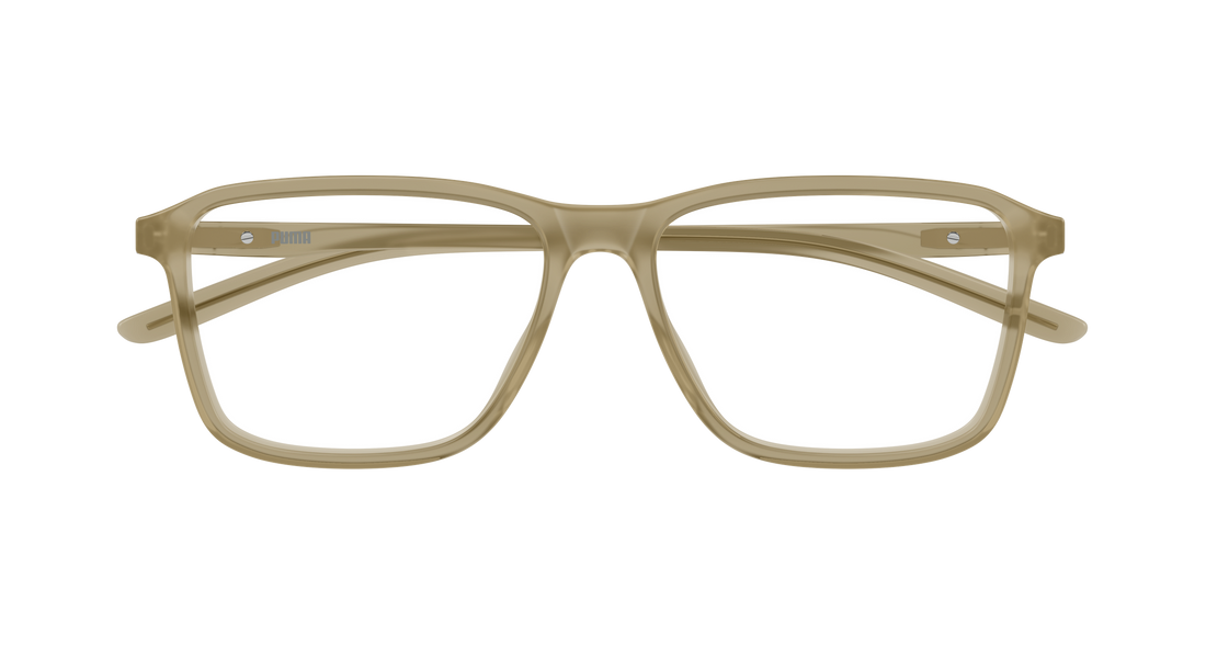 Occhiali da vista puma pu0536o 004 beige rectangular / squared masculino taglia 55mm - Vista dettagliata