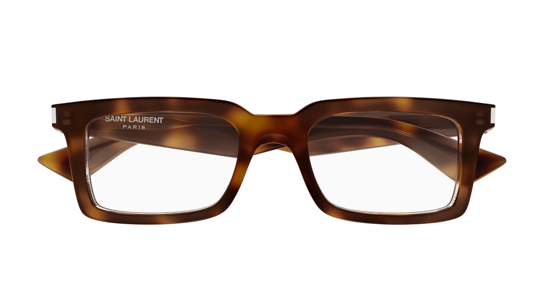 Prescription glasses saint laurent sl 860 opt 002 havana rectangular / squared masculino size 52mm - Detailed view