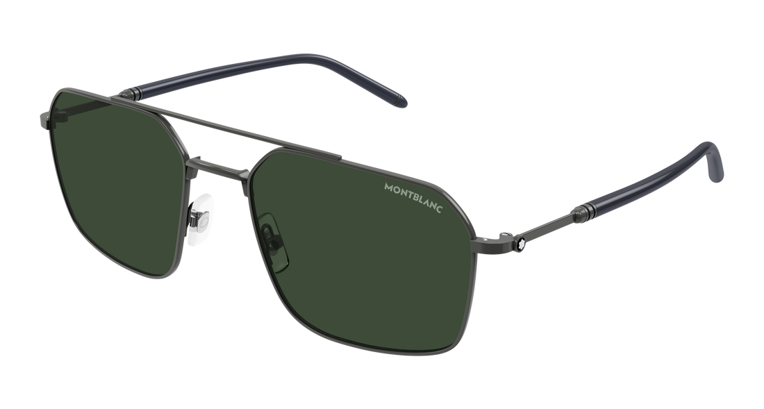 Óculos de sol montblanc mb0521s 004 plateado pilot/navigator masculino tamanho 58mm - Vista principal