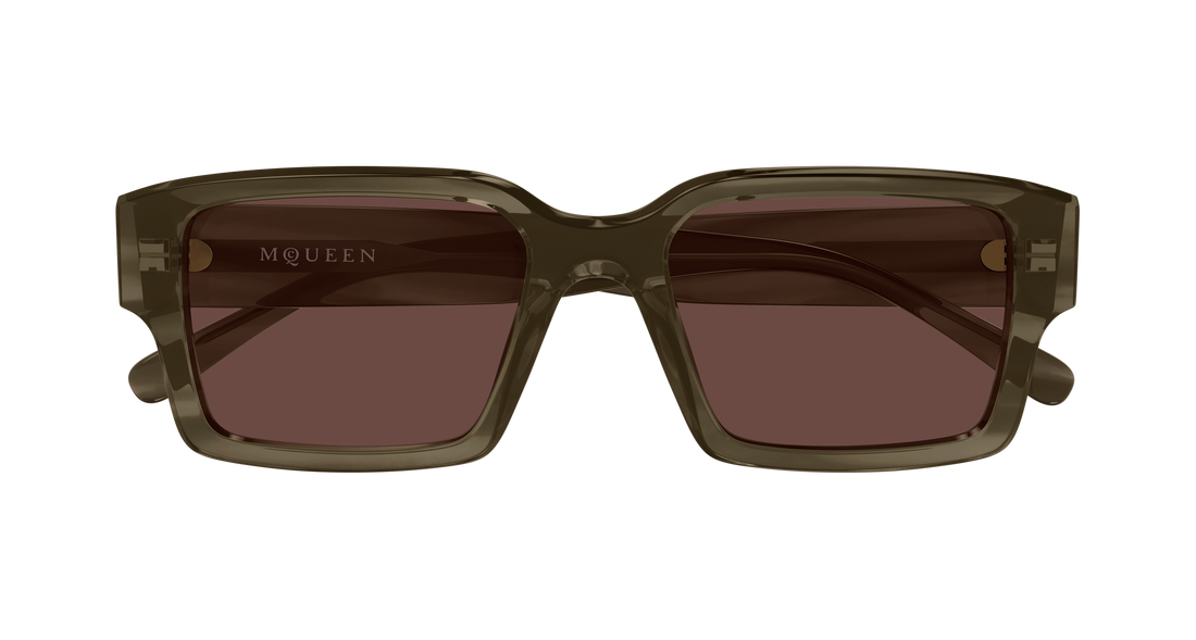 Occhiali da sole alexander mcqueen am0579s 003 havana rectangular / squared masculino taglia 53mm - Vista dettagliata