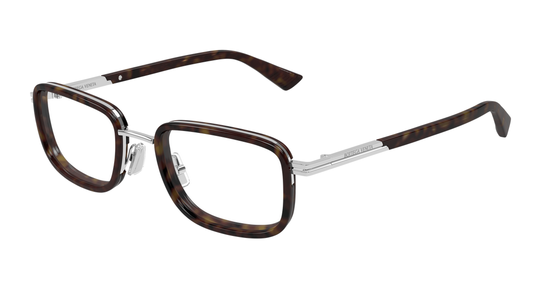 Óculos graduados bottega veneta bv1464o 006 plateado rectangular / squared masculino tamanho 53mm - Vista principal