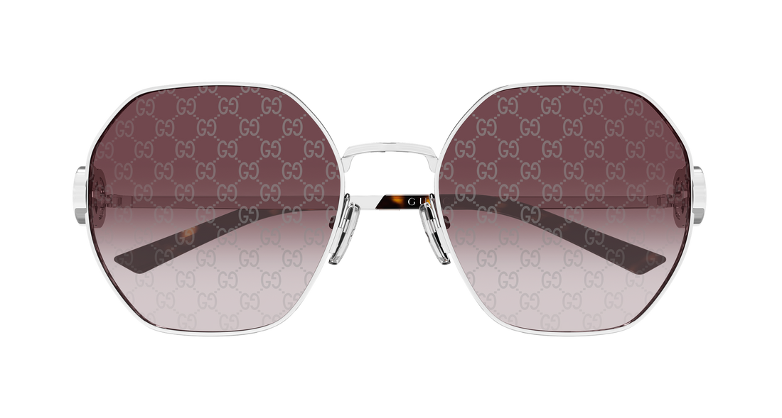 Lunettes de soleil gucci gg2046s 004 plateado geometrical/directional femenino taille 58mm - Vue détaillée