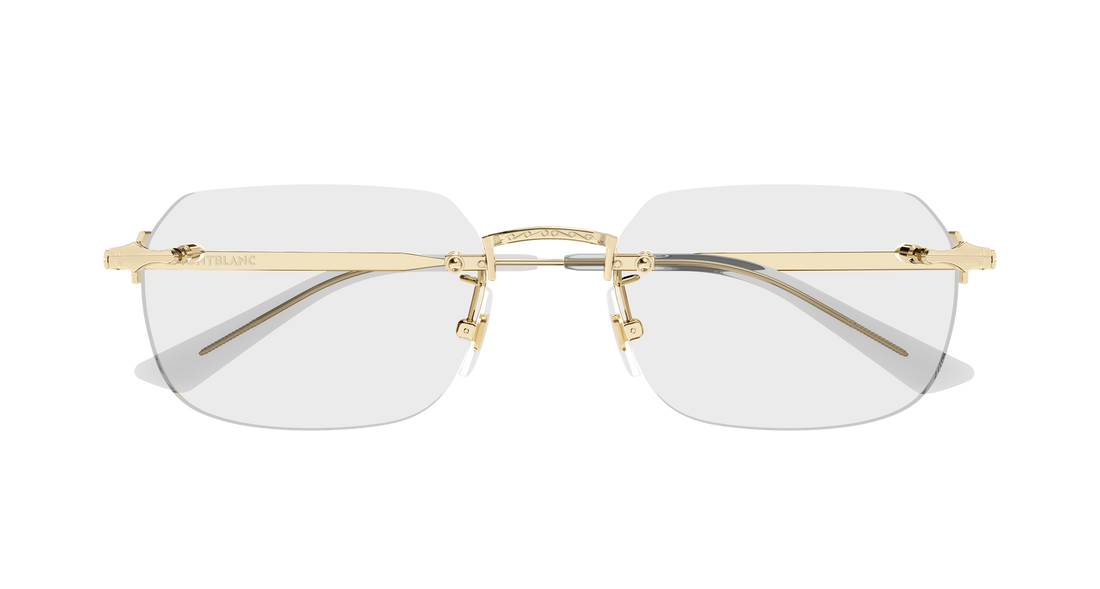 Óculos graduados montblanc mb0514o 002 dorado rectangular / squared masculino tamanho 54mm - Vista de detalhe