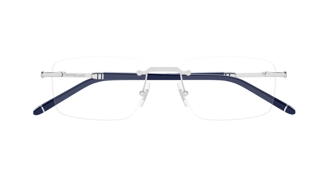 Óculos graduados montblanc mb0480o 003 plateado rectangular / squared masculino tamanho 54mm - Vista de detalhe