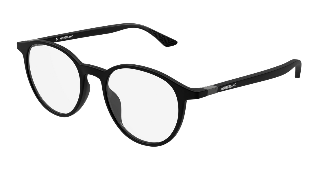 Óculos graduados montblanc mb0512o 002 negro round/oval/panthos masculino tamanho 49mm - Vista principal