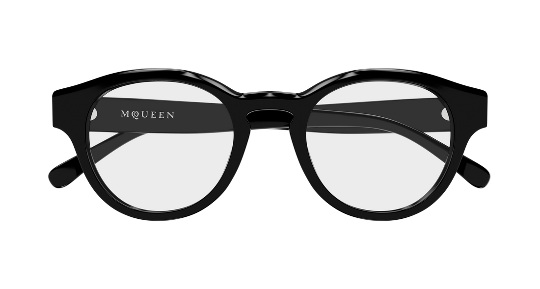 Gafas graduadas alexander mcqueen am0581o 001 negro round/oval/panthos unisex talla 49mm - Vista de detalle