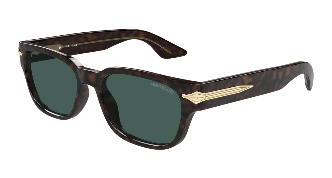 Solglasögon montblanc mb0479s 002 havana rectangular / squared masculino storlek 55mm - Huvudvy