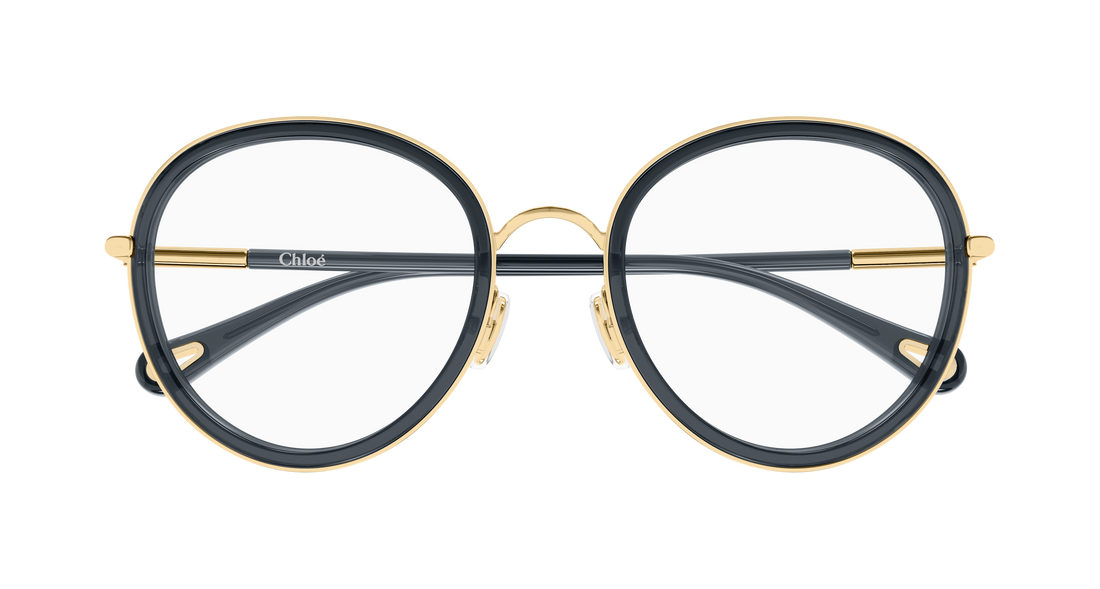 Gafas graduadas chloé ch0374o 001 dorado round/oval/panthos femenino talla 53mm - Vista de detalle