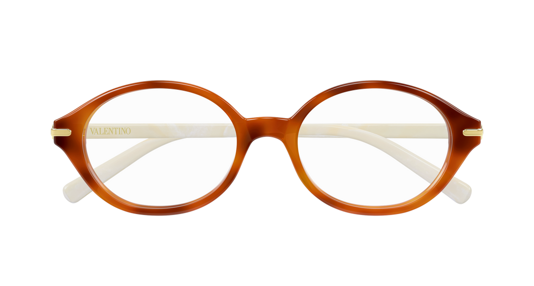 Occhiali da vista valentino vg0049o 003 havana round/oval/panthos femenino taglia 50mm - Vista dettagliata