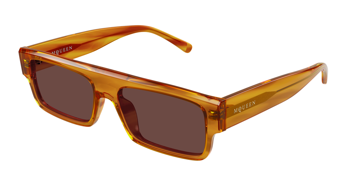 Occhiali da sole alexander mcqueen am0580s 003 havana rectangular / squared masculino taglia 55mm - Vista principale