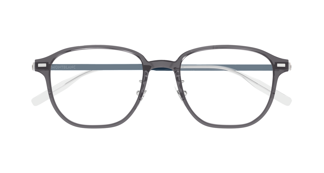 Briller montblanc mb0466oa 004 gris geometrical/directional masculino størrelse 52mm - Detaljeret visning