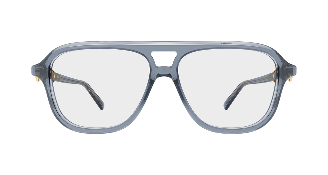 Óculos graduados gucci gg2216o 003 gris pilot/navigator femenino tamanho 55mm - Vista de detalhe