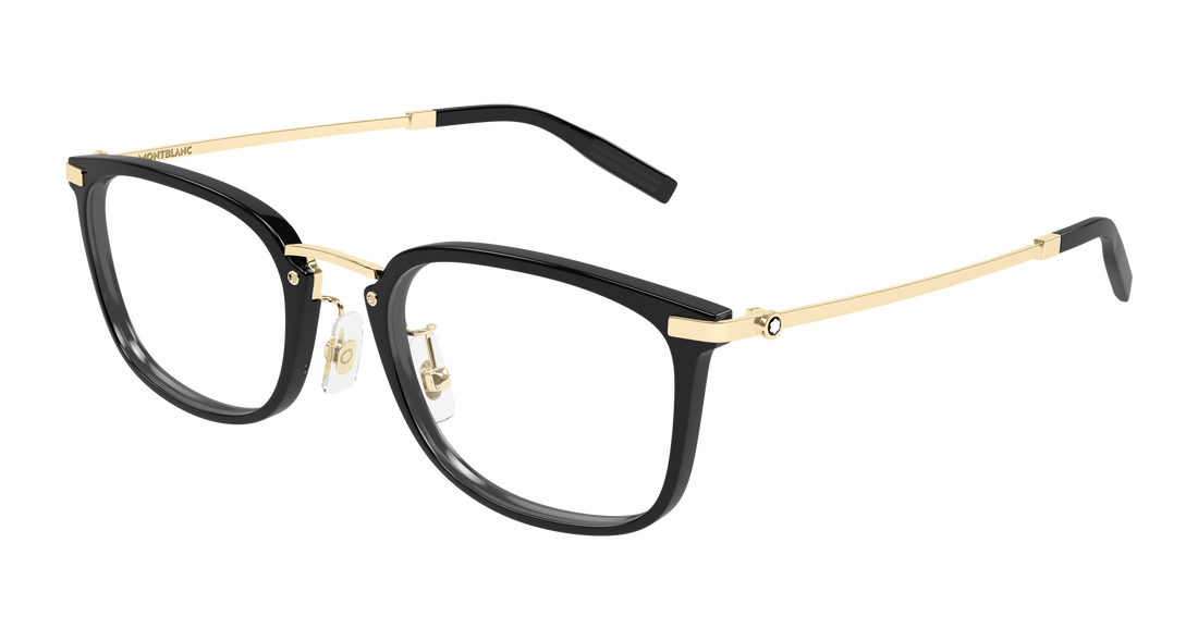 Glasögon montblanc mb0494oj 001 negro rectangular / squared masculino storlek 54mm - Huvudvy