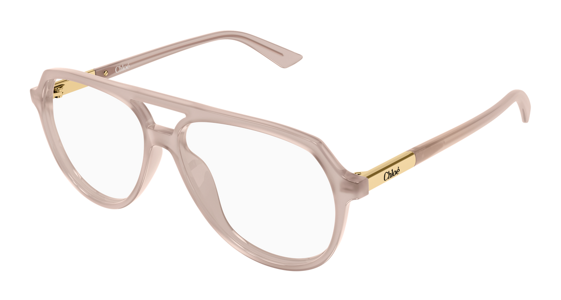 Lunettes de vue chloé ch0366o 004 beige pilot/navigator femenino taille 57mm - Vue principale
