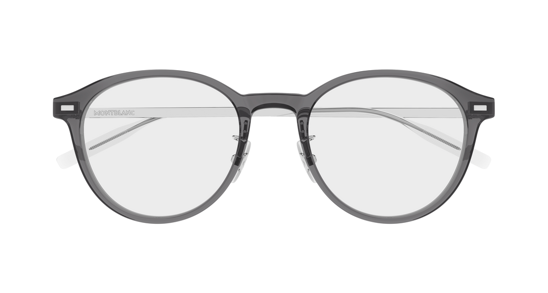 Óculos graduados montblanc mb0507oa 003 gris round/oval/panthos masculino tamanho 52mm - Vista de detalhe