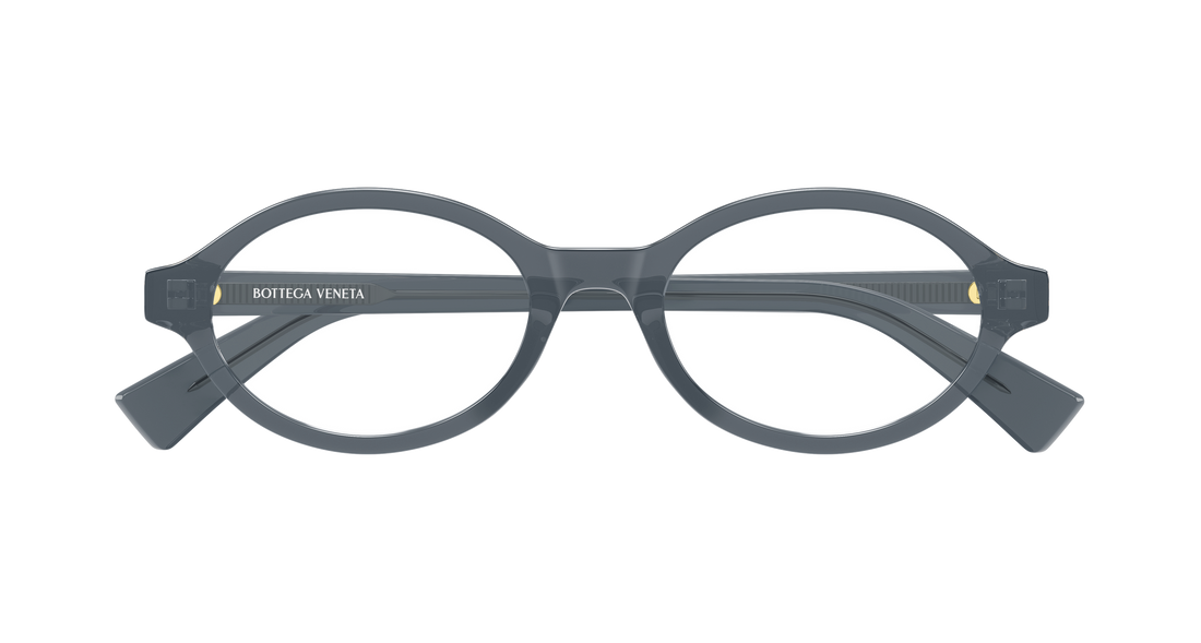 Óculos graduados bottega veneta bv1367o 006 gris round/oval/panthos femenino tamanho 50mm - Vista de detalhe