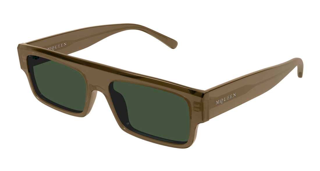 Occhiali da sole alexander mcqueen am0580s 004 marron rectangular / squared masculino taglia 55mm - Vista principale
