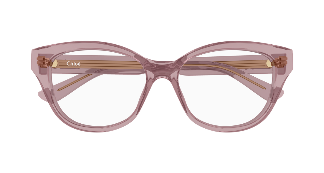 Óculos graduados chloé ch0381ol 009 rosa cat eye femenino tamanho 54mm - Vista de detalhe