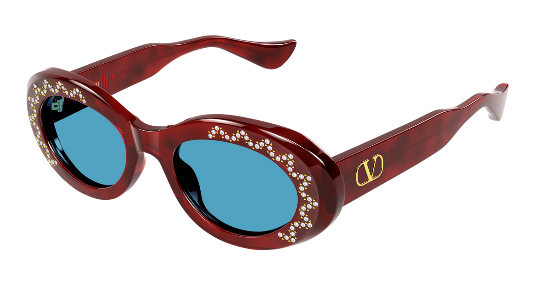 Óculos de sol valentino vg0057s 007 havana round/oval/panthos femenino tamanho 50mm - Vista principal