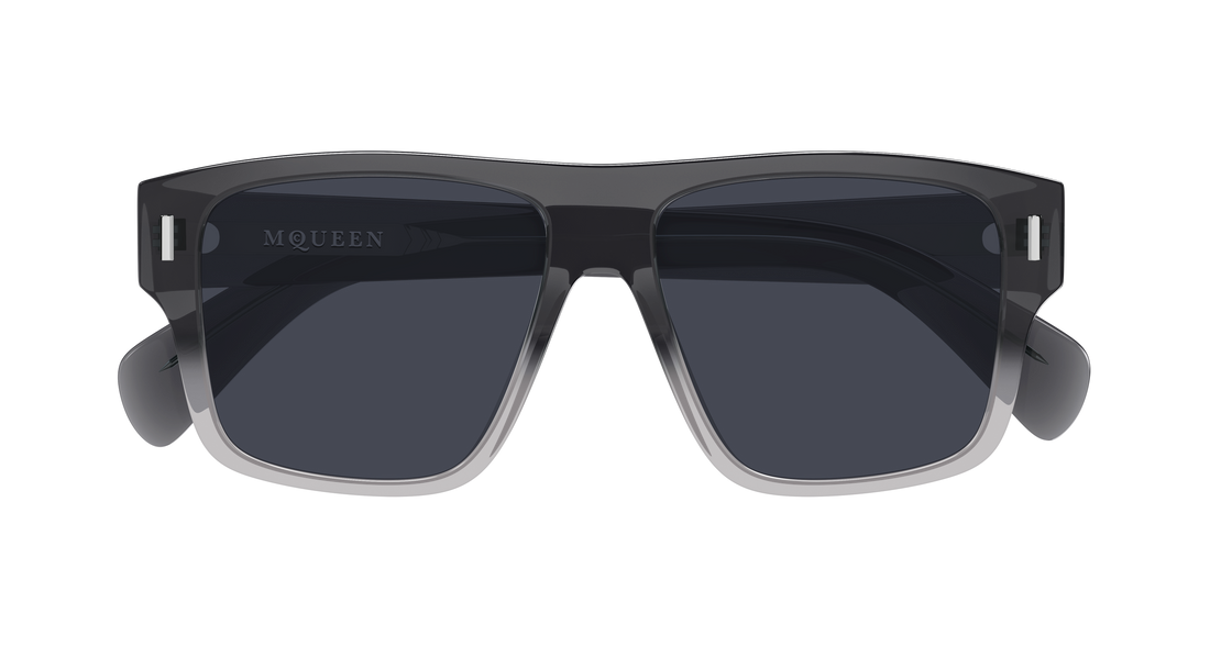Óculos de sol alexander mcqueen am0550s 004 gris rectangular / squared masculino tamanho 55mm - Vista de detalhe