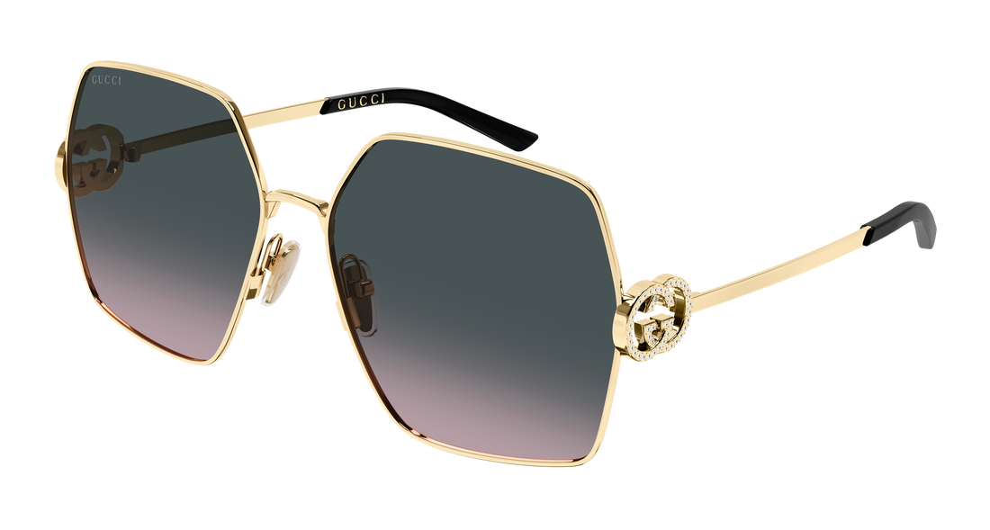 Óculos de sol gucci gg2163s 002 dorado rectangular / squared femenino tamanho 61mm - Vista principal
