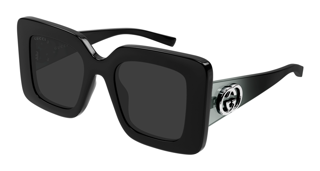 Lunettes de soleil gucci gg2025s 001 negro rectangular / squared femenino taille 49mm - Vue principale