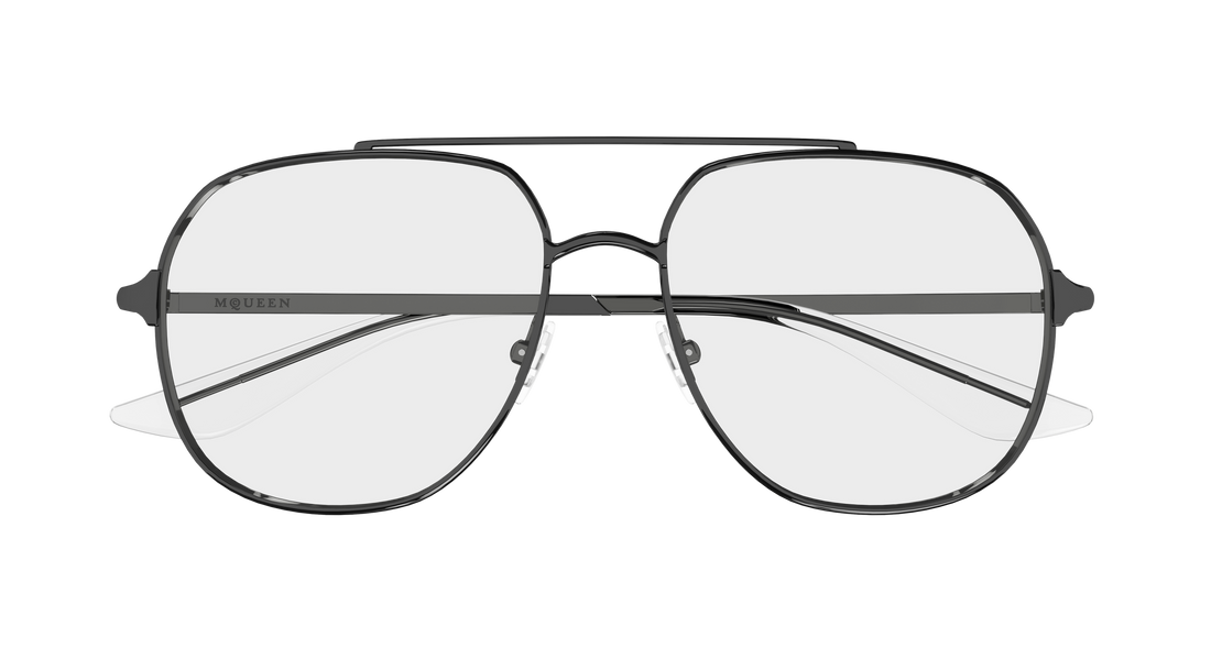Gafas graduadas alexander mcqueen am0591o 003 plateado pilot/navigator unisex talla 55mm - Vista de detalle