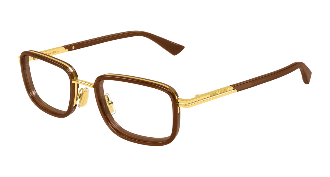 Óculos graduados bottega veneta bv1464o 007 dorado rectangular / squared masculino tamanho 53mm - Vista principal