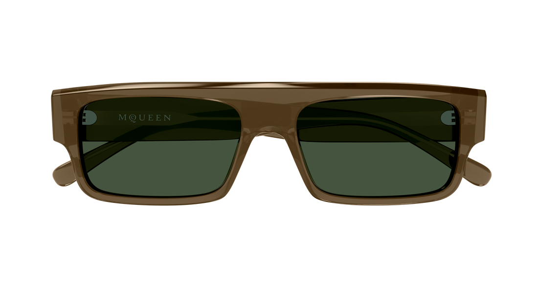 Occhiali da sole alexander mcqueen am0580s 004 marron rectangular / squared masculino taglia 55mm - Vista dettagliata