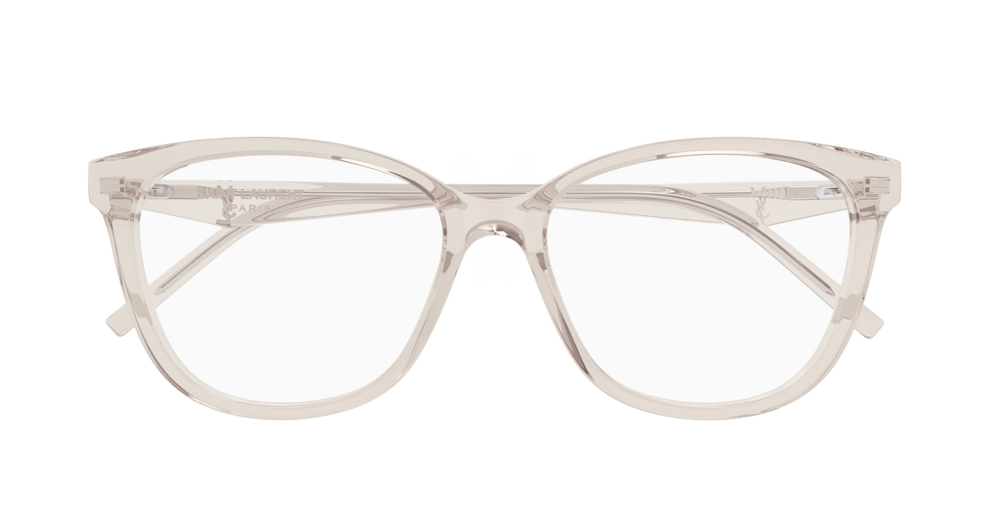 Prescription glasses saint laurent sl m187/f 004 beige cat eye femenino size 55mm - Detailed view